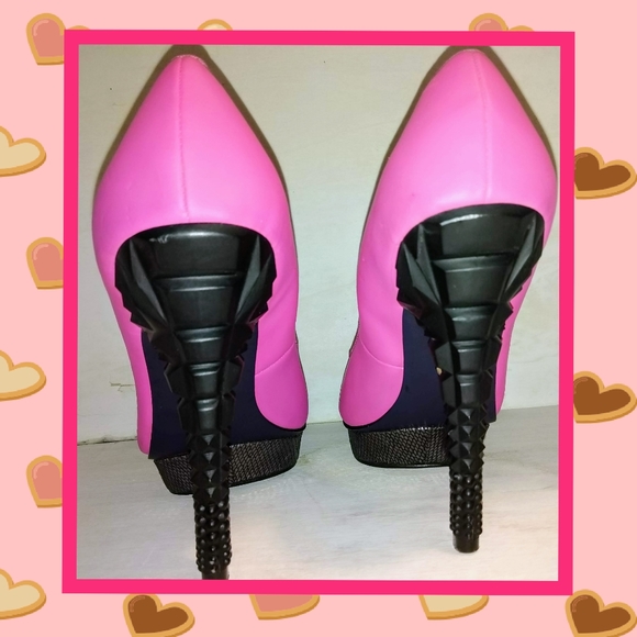 RACHEL BY RACHEL ROY HOT PINK PLATFORM HEELS-8.5 - Picture 3 of 7